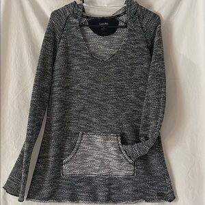 Calvin Klein Knit Hoodie Sweater Kangaroo Pocket Long Sleeve Sz XL